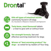 Vetoquinol Drontal Tasty Bone Wormer Tablets for Small and Medium Dogs 2 to 20kg