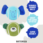 Rosewood Battersea Rubber Ball Animals Dog Toy 2 Pack