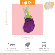Happy Pet Tabby Patch Catnip Aubergines 2 Pack
