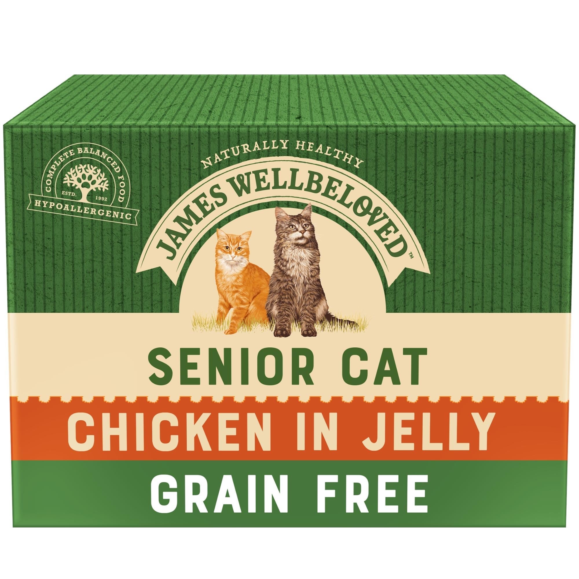 James Wellbeloved Senior Cat Grain Free Pouches in Jelly