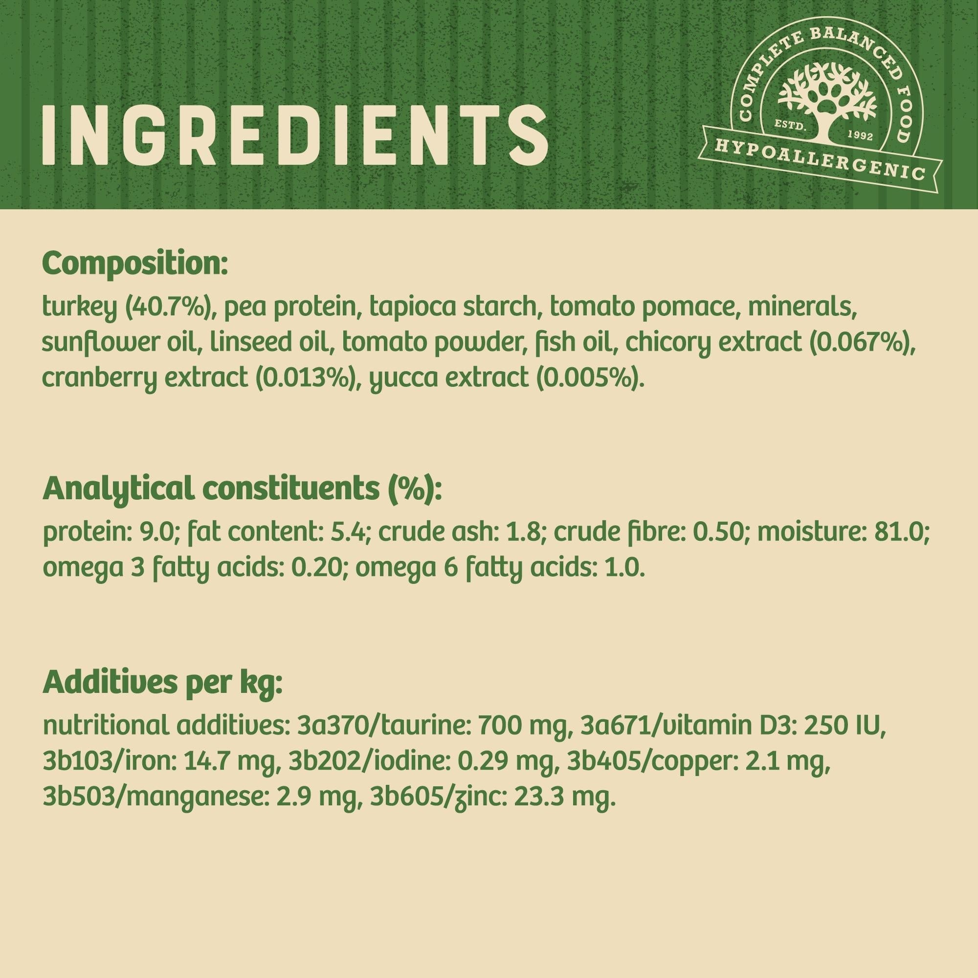 James Wellbeloved Grain Free Adult Cat Wet Food Turkey in Gravy