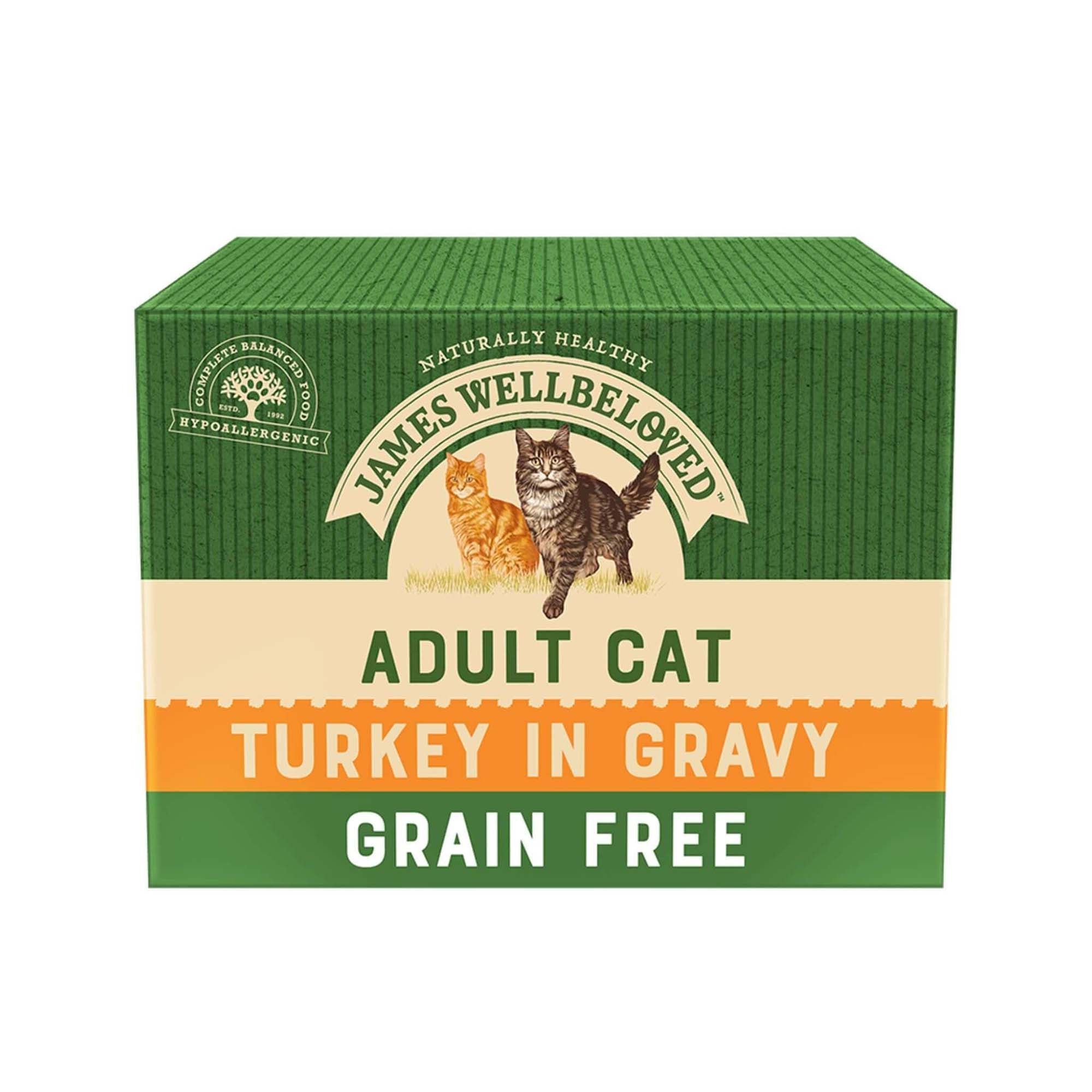 James Wellbeloved Grain Free Adult Cat Wet Food Turkey in Gravy