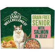 James Wellbeloved Grain Free Senior Cat with Salmon in Jelly Pouches