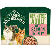 James Wellbeloved Grain Free Adult Cat with Salmon in Jelly Pouches