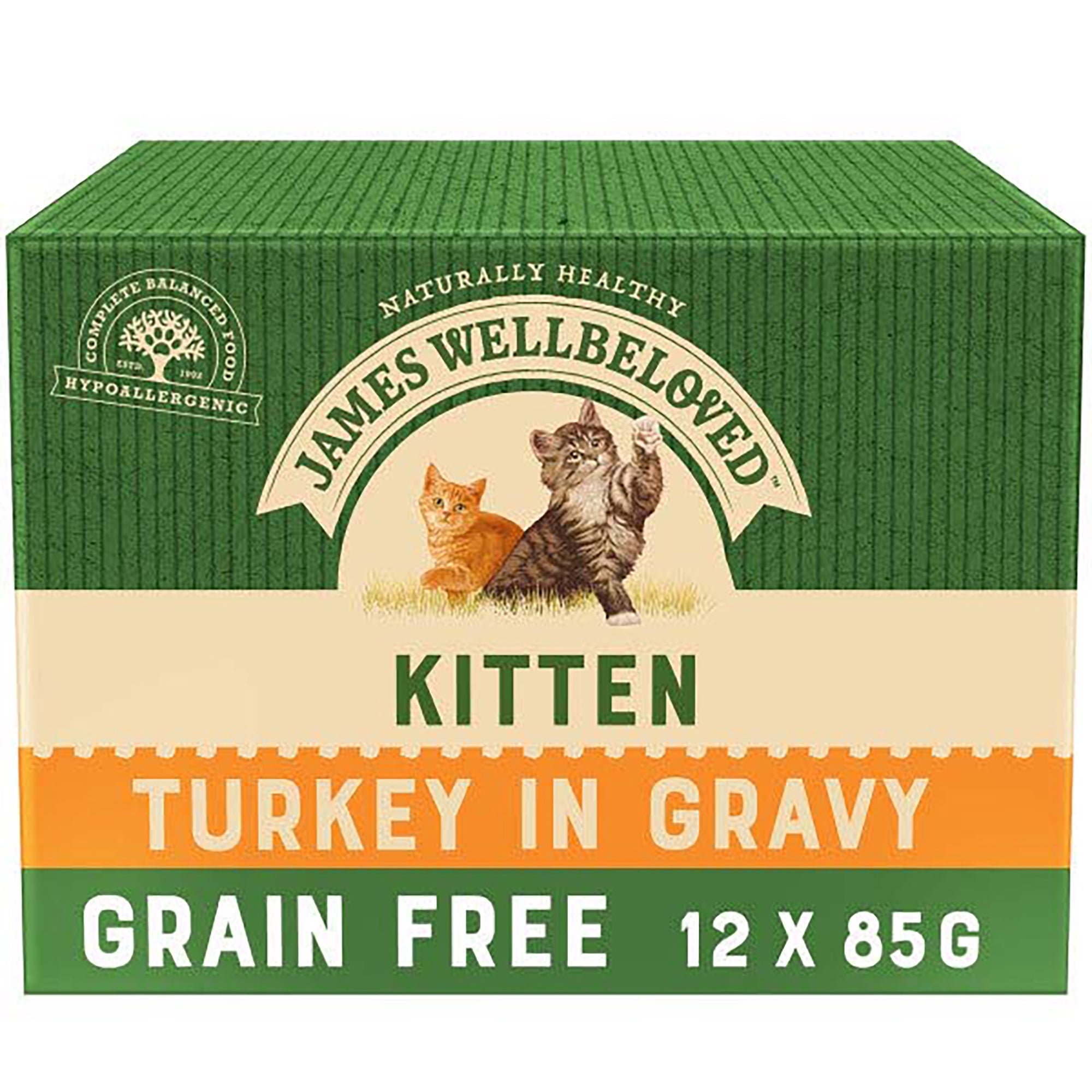 James Wellbeloved Grain Free Kitten Turkey in Gravy Pouches