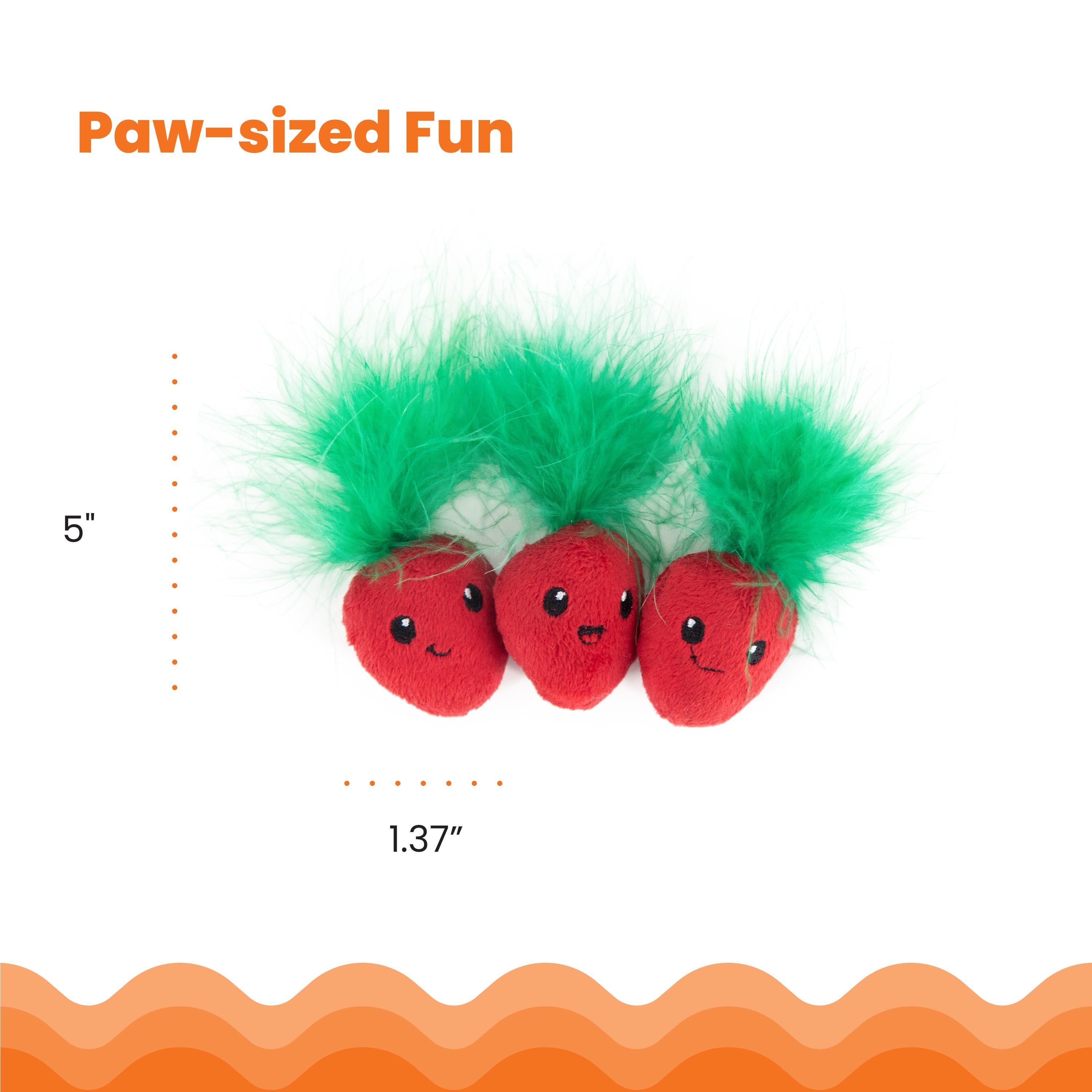 Rosewood Catstages Strawbabies 3 Pack Cat Toy
