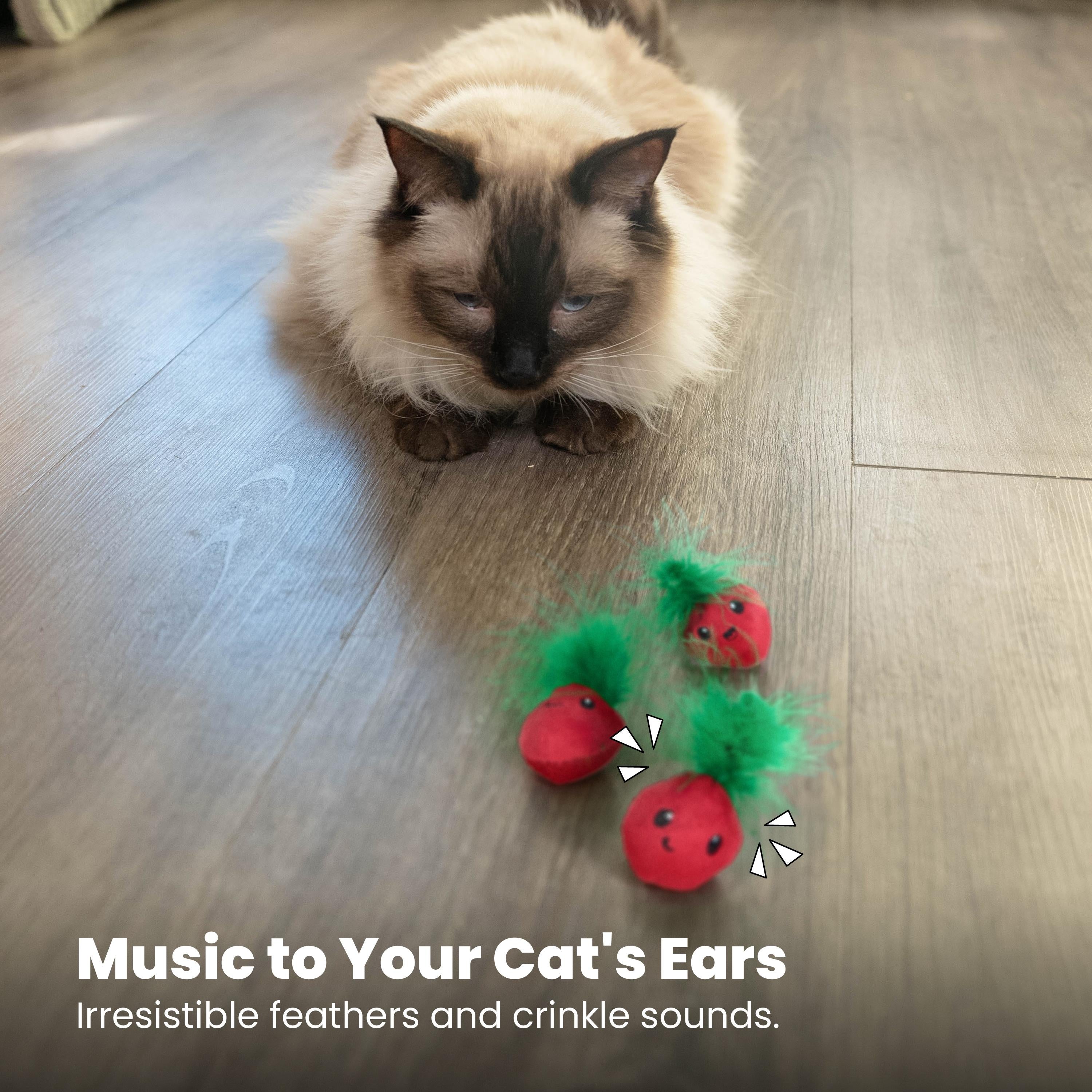 Rosewood Catstages Strawbabies 3 Pack Cat Toy
