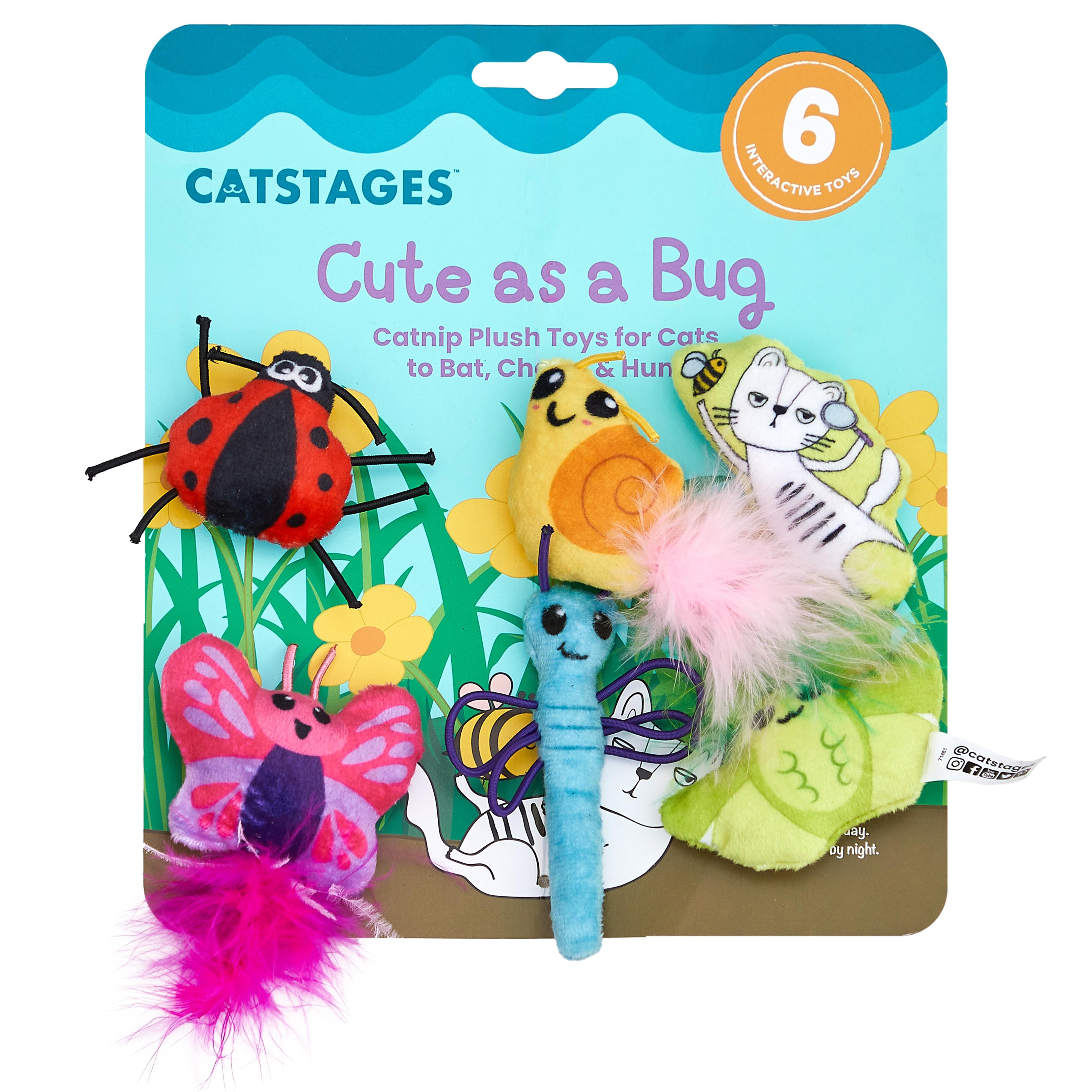 Rosewood Catstages Cute As A Bug 6 Pack Cat Toy