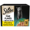 Sheba Fine Flakes Adult Cat Pouches Poultry in Jelly 12x85g