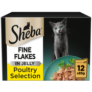 Sheba Fine Flakes Adult Cat Pouches Poultry in Jelly 12x85g
