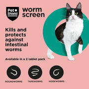 PetShield Wormscreen Wormer Tablets for Cats - 2 Tablets