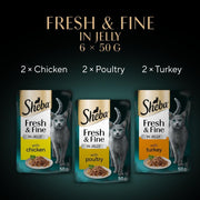 Sheba Fresh & Fine Turkey, Chicken & Poultry Selection in Jelly