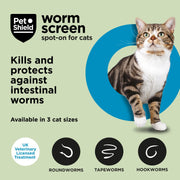 PetShield Wormscreen Spot-On for Cats - 3 Pack