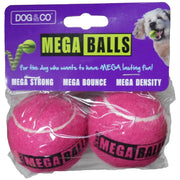 Dog & Co Mega Ball Tennis Ball 2 Pack Pink (2.5")