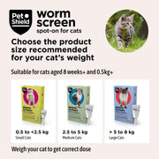 PetShield Wormscreen Spot-On for Cats - 3 Pack