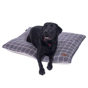 Petface Grey Window Pane Check Pillow Medium Dog Mattress