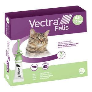 Vectra Felis Cats 0.6-10kg Flea and Tick Control 3 Pipettes