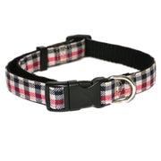 Rosewood Red Check Dog Collar