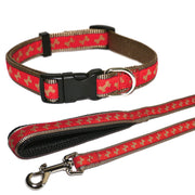Rosewood Red/Beige Bone Dog Lead