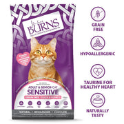 Burns Adult & Senior Cat Sensitive Duck & Potato Dry Cat Food