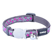 Red Dingo Pink Stars Grey Dog Collar