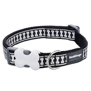 Red Dingo Reflective Bones Black Dog Collar