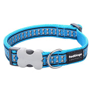 Red Dingo Reflective Bones Turquoise Dog Collar