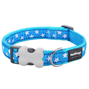 Red Dingo White Stars Turquoise Dog Collar