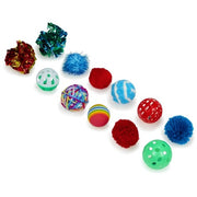 Petface Catkins Cat Play Asst Ball Toys 12 Pack