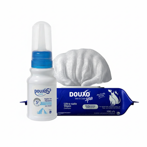 Gentle Ear Care for Dogs & Cats Bundle - Douxo S3 Ear Cleaner & Douxo SPA Grooming Wipes