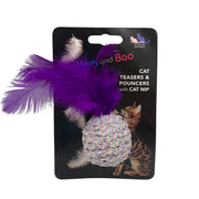Hem and Boo Ball And Feathers Rattle Cat Toy