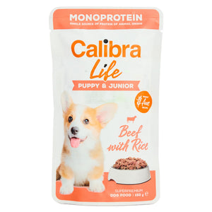 Calibra Life Pouch Junior Beef Dog Wet Food Pouches