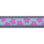 Red Dingo Pink Stars Grey Dog Collar