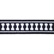 Red Dingo Reflective Bones Black Dog Collar
