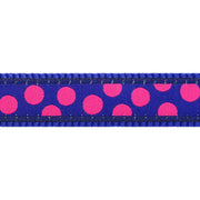 Red Dingo Pink Spots Dark Blue Dog Collar