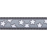 Red Dingo White Stars Grey Dog Collar