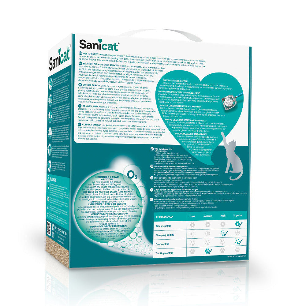 Sanicat Active Gold Argan Scented Clumping Cat Litter 6Ltr