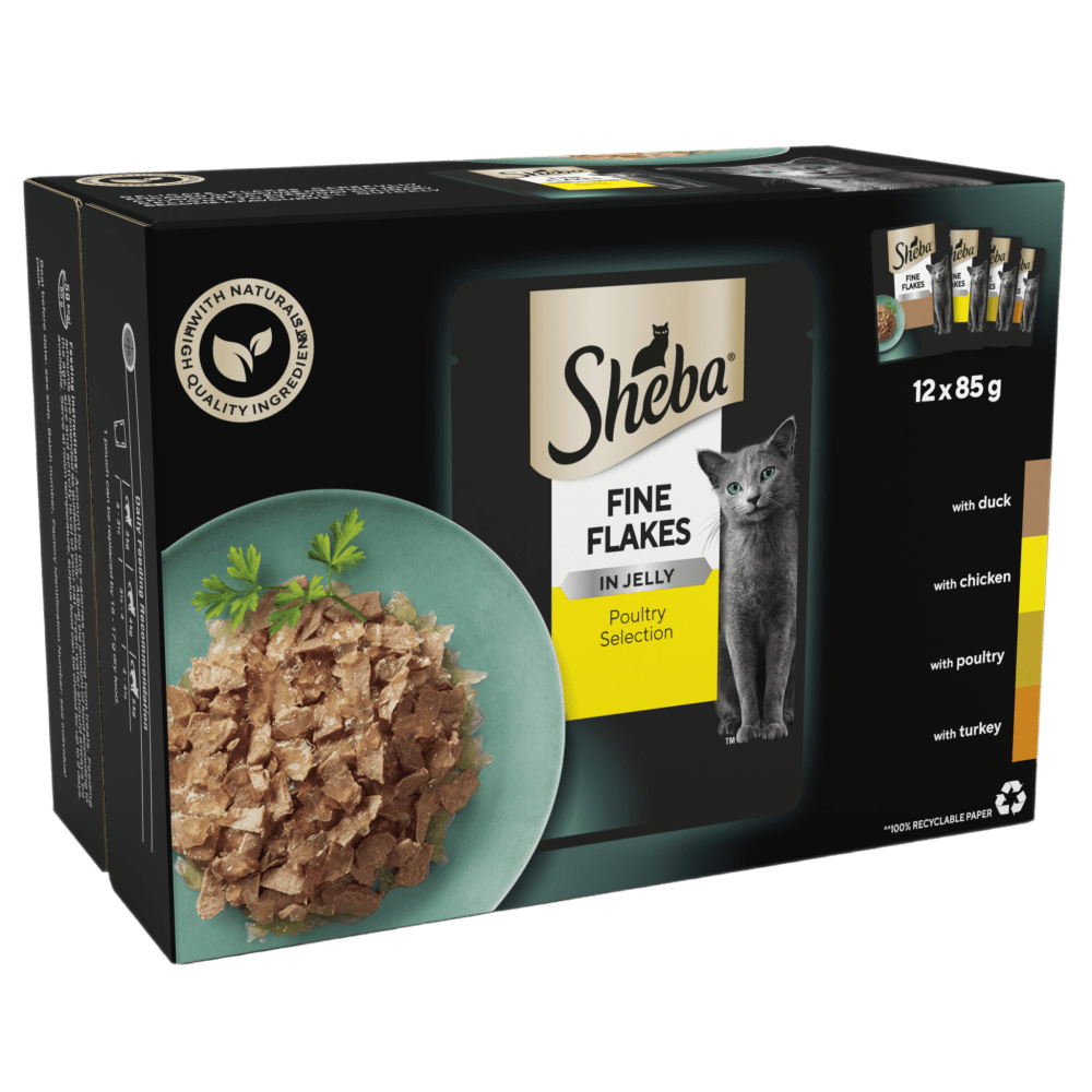 Sheba Fine Flakes Pouches Poultry Collection in Jelly