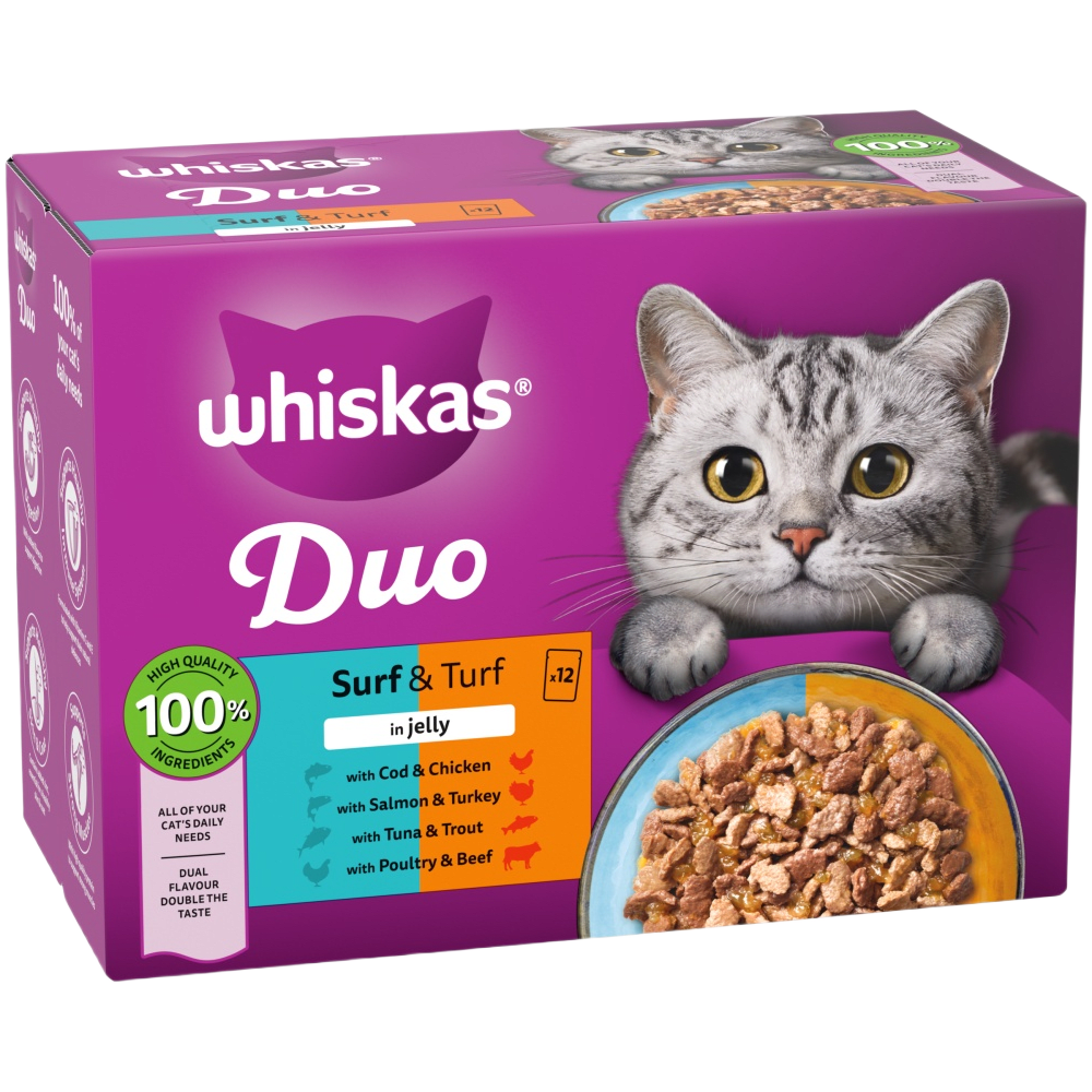 Whiskas 1+ Duo Surf & Turf in Jelly