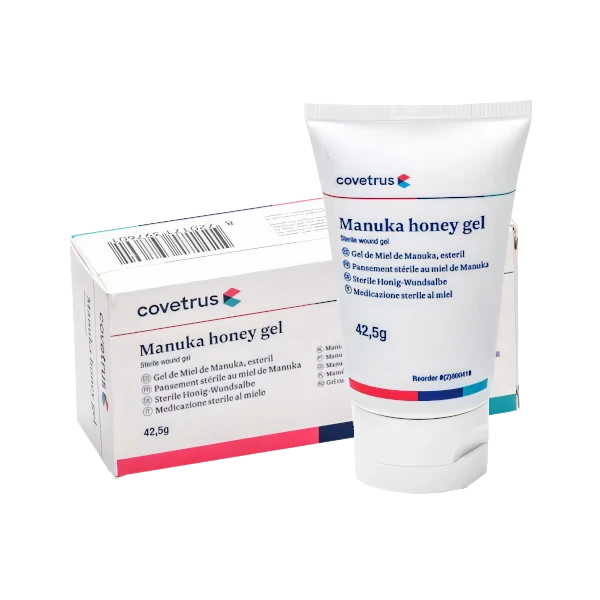 Covetrus Manuka honey gel packaging on a white background