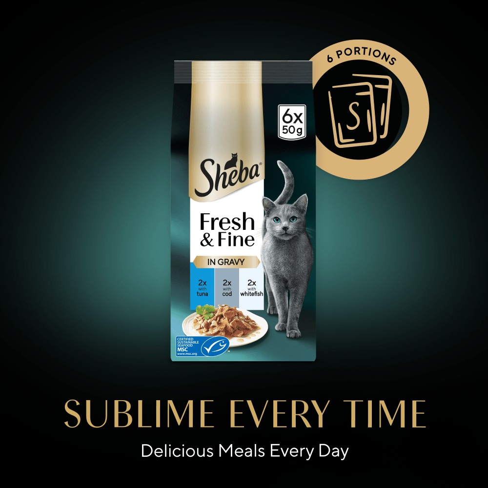 Sheba Fresh & Fine Tuna, Cod & Whitefish Selection in Gravy