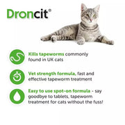 Vetoquinol Droncit Spot-On Tapewormer for Cats