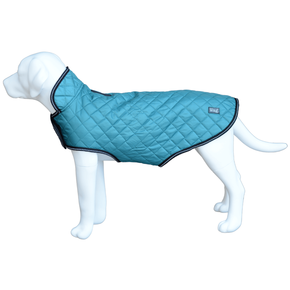 Henry Wag Teal Quilted Dog Jacket