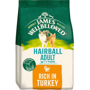 James Wellbeloved Hairball Adult Cat Dry Food Turkey