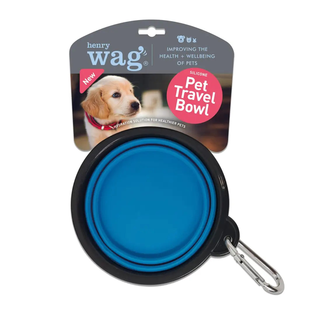 Henry Wag Collapsible Travel Bowl Blue