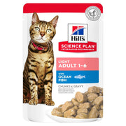 Hill's Science Plan Adult Light Ocean Fish Cat Food Chunks in Gravy Pouches