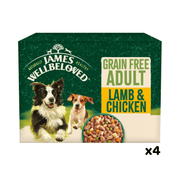James Wellbeloved Grain Free Adult Dog Wet Food Lamb and Chicken in Gravy
