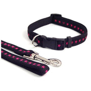 Rosewood Black/Hot Pink Star Dog Lead