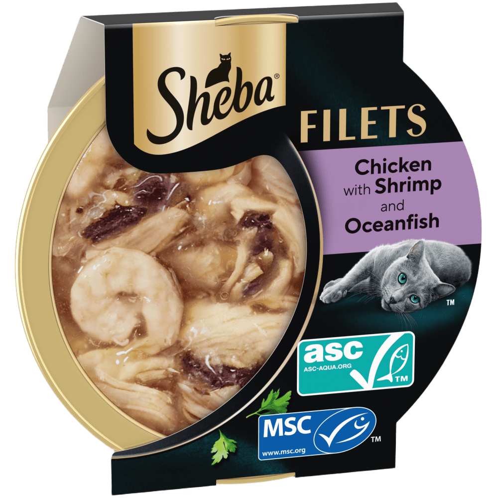 Sheba Fillets Tray Chick Shrimp Fish Gravy 32x60g