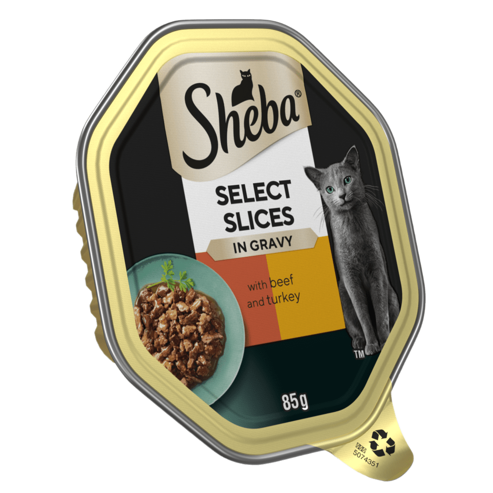 Sheba Select Slices Trays Beef & Turkey in Gravy 22x85g